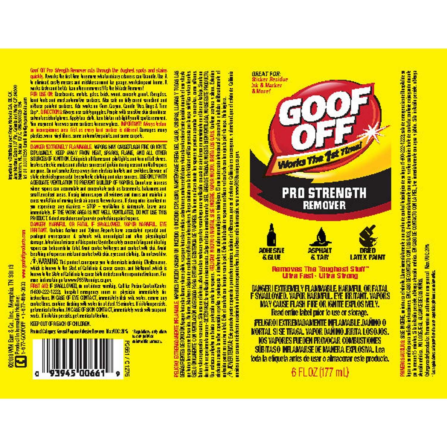 Goof Off Pro Strength Liquid Adhesive Remover 6 oz. - Ace Hardware