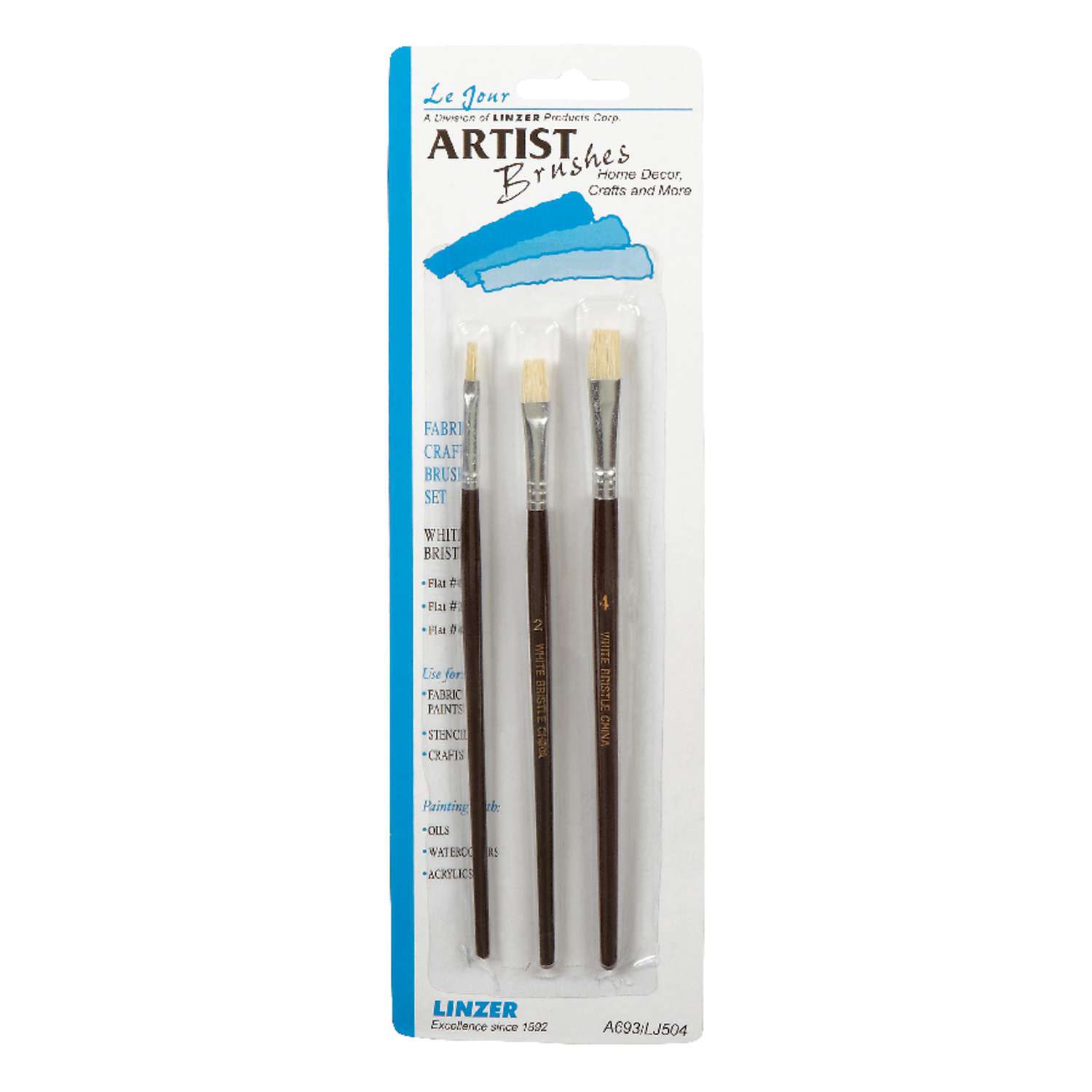 Linzer No. 0, 2, 4 W Flat Artist Paint Brush Set Ace Hardware
