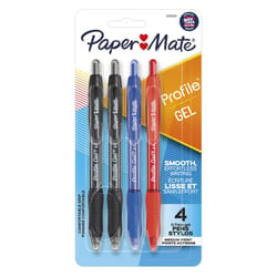 Paper Mate Profile Gel Assorted Retractable Gel Pen 4 pk