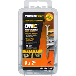 HILLMAN Power Pro No. 8 Ga. X 2 in. L Star Flat Head Coarse Multi-Material Screws