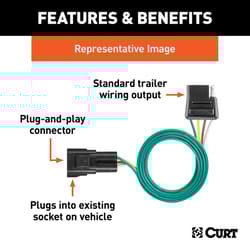 CURT 4 Flat Wiring Harness Connector