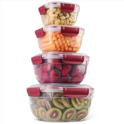 Superio Brand Red Food Storage Container Set 4 pk