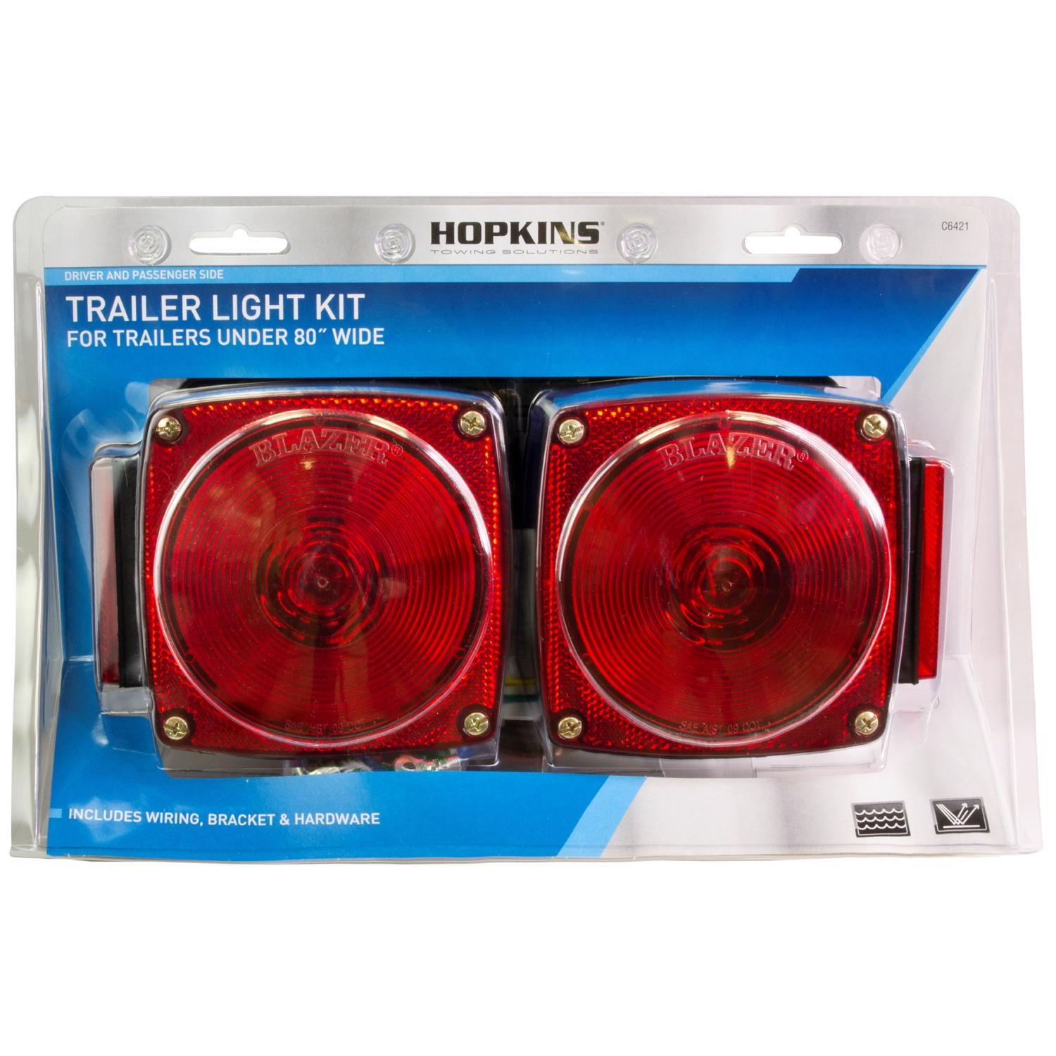 Hopkins Trailer Red Square Stop/Tail/Turn Light Kit Mfr