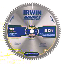 Irwin Marathon 10 in. D X 5/8 in. Carbide Circular Saw Blade 80 teeth 1 pk