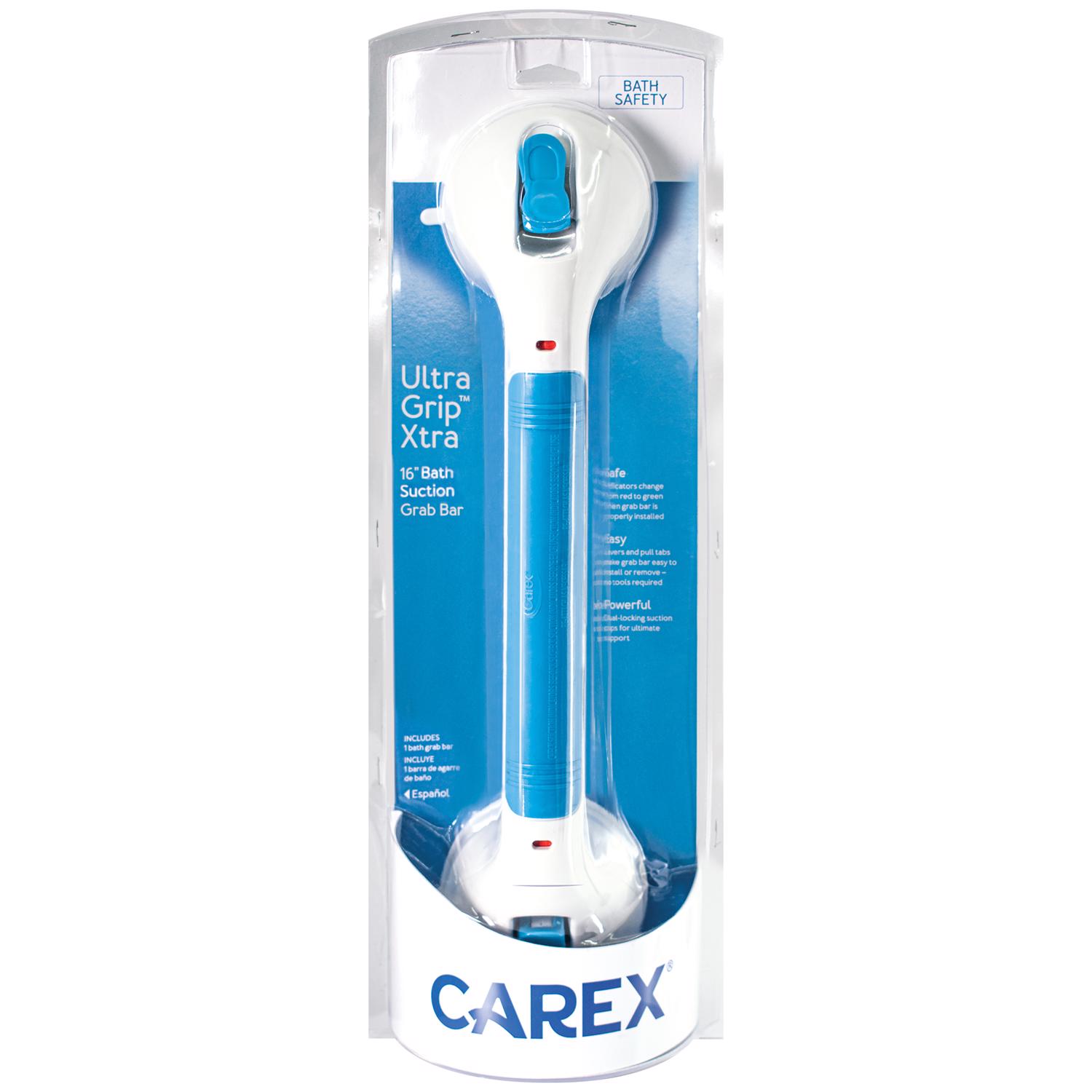 Photos - Other interior and decor Carex Health Brands Ultra Grip Blue/White Grab Bar Plastic 4.5 in. H X 16 