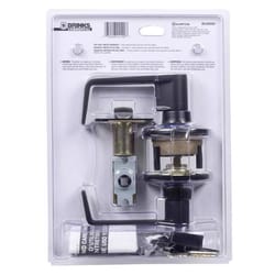 Brinks Commercial Matte Black Storeroom Lockset 2 in.