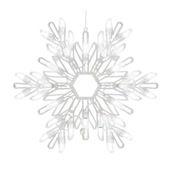 Celebrations LED White Snowflake Silhouette Window Decoration 15 in.