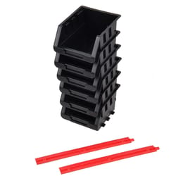 Ace 5.31 in. W X 3.23 in. H Storage Bin Plastic 6 compartments Black/Red