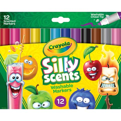 Crayola Silly Scents Slim Scented Washable Markers - Broad Marker Point - 1 Pack | Bundle of 2 Packs