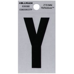 Hillman 2 in. Reflective Black Vinyl  Self-Adhesive Letter Y 1 pc