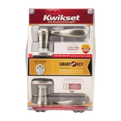 Kwikset SmartKey Tustin Satin Nickel Entry Lockset KW1 1-3/4 in.