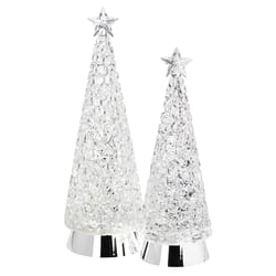 Roman Holiday LED Clear Confetti Tree Table Decor 14.5 in.