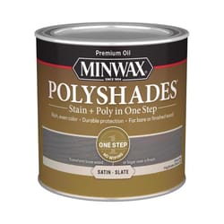 Minwax PolyShades Semi-Transparent Satin Slate Oil-Based Stain/Polyurethane Finish 1/2 pt