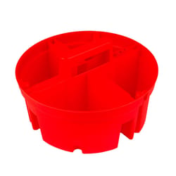 Bucket Boss Super Stacker Bucket Organizer Plastic 4 compartments Red