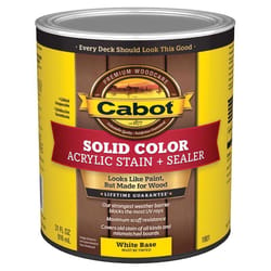 Cabot Solid Color Acrylic Stain & Sealer Solid Tintable White Base Acrylic Deck Stain 1 qt