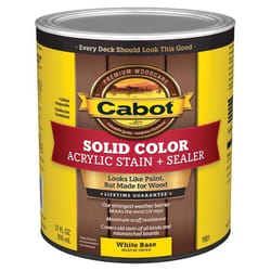 Cabot Solid Color Acrylic Stain &amp; Sealer Solid Tintable White Base Acrylic Deck Stain 1 qt