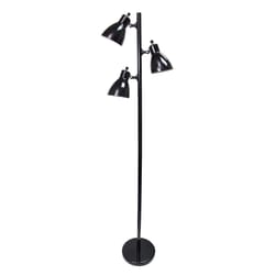 Creekwood Home 64 in. Metallic Black Floor Lamp