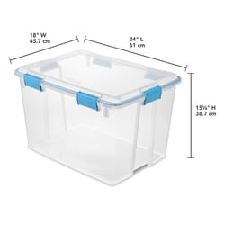 Sterilite 80 qt Blue/Clear Latch Storage Box 15-1/4 in. H X 18 in. W X 24 in. D Stackable
