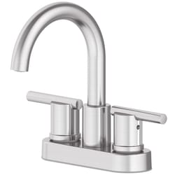 OakBrook Alexis Brushed Nickel Modern Centerset Bathroom Sink Faucet 4 in.