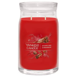 Yankee Candle Signature Red Sparkling Cinnamon Scent Candle Jar 20 oz