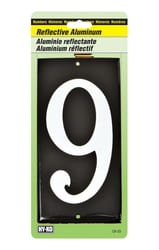 Hy-Ko 3-1/2 in. Reflective White Aluminum Nail-On Number 9 1 pc