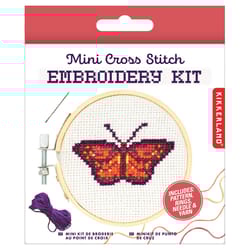 Kikkerland Butterfly Embroidery Kit Cotton/Polyerster Fabric 1 pk