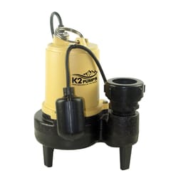 K2 Pumps 1/2 HP 9000 gph Cast Iron Tethered Float Switch Sewage Pump