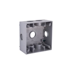 Bell Old Work 31 cu in Square Aluminum 2 gang Weatherproof Box Gray