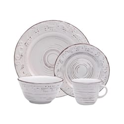 Pfaltzgraff White Stoneware Trellis Dinnerware Set 16 pc