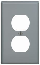 Leviton Gray 1 gang Thermoset Plastic Duplex Wall Plate 1 pk