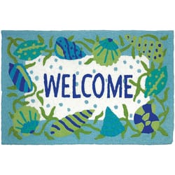 Jellybean 20 in. W X 30 in. L Multi-Color Beach Welcome Polyester Accent Rug