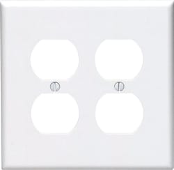 Leviton Midway White 2 gang Nylon Duplex Wall Plate 1 pk