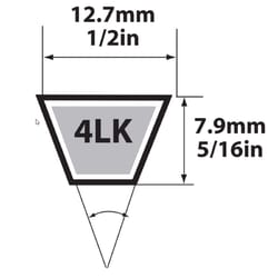 Mitsuboshi Super KB Standard V-Belt 0.5 in. W X 41 in. L For Riding Mowers