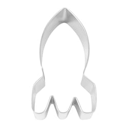 R&M International Rocket 2 in. W X 4 in. L Cookie Cutter Silver 1 pc