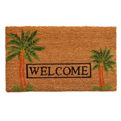 Home & More 1.42 ft. W X 2.42 ft. L Multi-color Palm Welcome Coir Door Mat