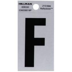 Hillman 2 in. Reflective Black Vinyl  Self-Adhesive Letter F 1 pc