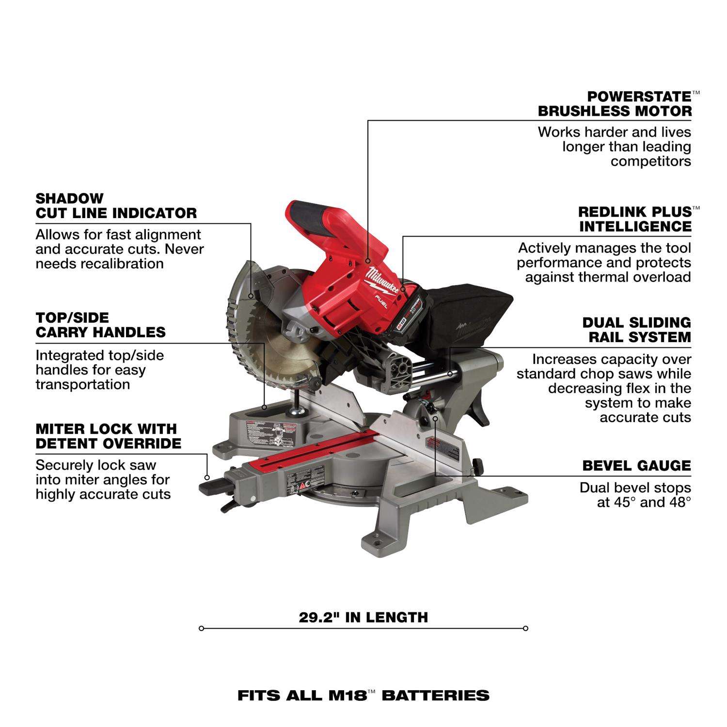 Milwaukee 18V M18 Fual 7-1/4 in. Cordless Brushless Compound