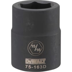 DeWalt 15/16 in. X 3/4 in. drive SAE 6 Point Impact Socket 1 pc