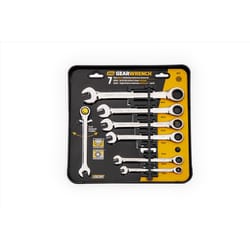 GEARWRENCH 12 Point Metric Ratcheting Combination Wrench Set 7 pc