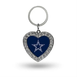 Rico NFL Dallas Cowboys Rhinestone Heart Keychain Metal 1 pc