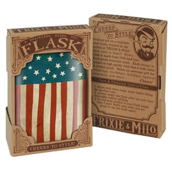 Trixie & Milo Old Glory 8 oz Multicolored Stainless Steel Flask