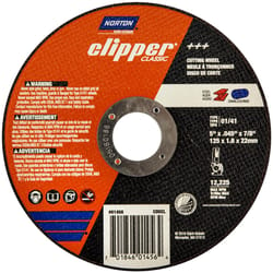 Norton Clipper 5 in. D X 7/8 in. Aluminum Oxide Classic Cut-Off Wheel 1 pk