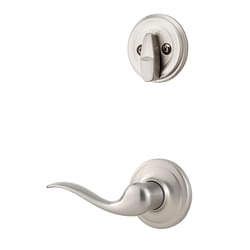 Kwikset Signature Tustin Lever Satin Nickel Inside Trim Handleset 1-3/4 in.