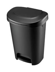 Rubbermaid 13 gal Black Plastic Step-On Wastebasket