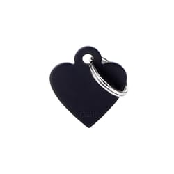 MyFamily Basic Black Heart Aluminum Dog Pet Tags Small