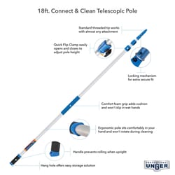 Unger Telescoping 18 ft. L X 2 in. D Aluminum Extension Pole Blue/White