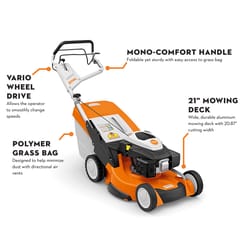 STIHL RM 655 V 21 in. 173 cc Gas Self-Propelled Lawn Mower