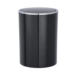 Wenko 1.3 gal Black Plastic Swing Cover Bin