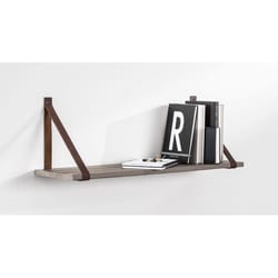 Dolle Loop 9.4 in. H X 1.2 in. W X 9.8 in. D Brown Leather Shelf Bracket