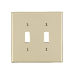 Leviton Ivory 2 gang Plastic Toggle Wall Plate 1 pk